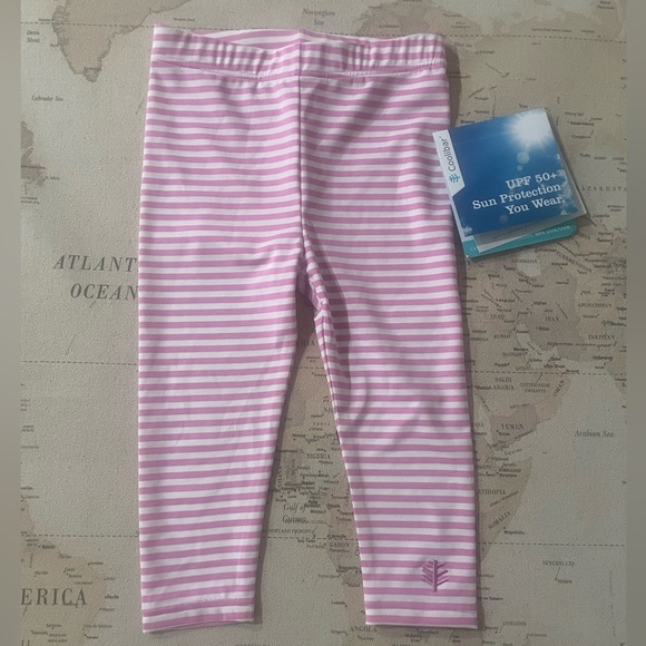 🆕Coolibar Pink Striped Baby Wave Swim Tights NWT 12-18Mo - Picture 3 of 8